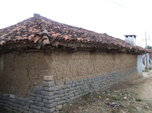 Telangana1-A typical Medak house with cob walls over 3' granite stone walls
